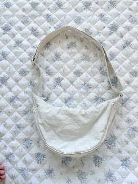 Uniqlo Ivory Nylon Sling Crossbody Bag